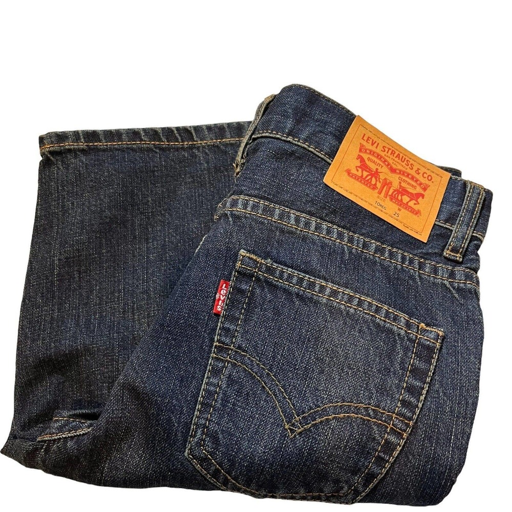 Levi's 505 Jeans Shorts Regular Fit Boys Bermuda Size 10 Reg W25 Approx 27x10